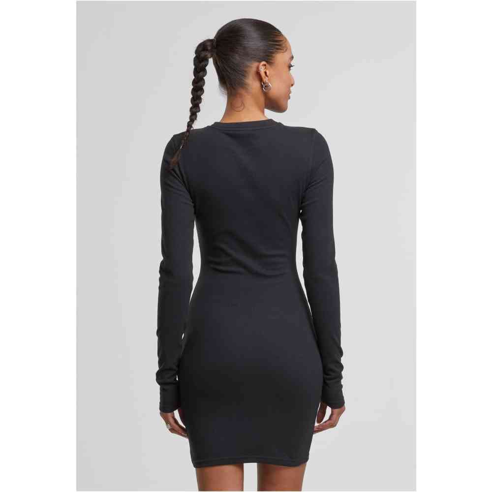 Urban Classics - Cozy Rib Jersey Bodycon jurk - Zwart